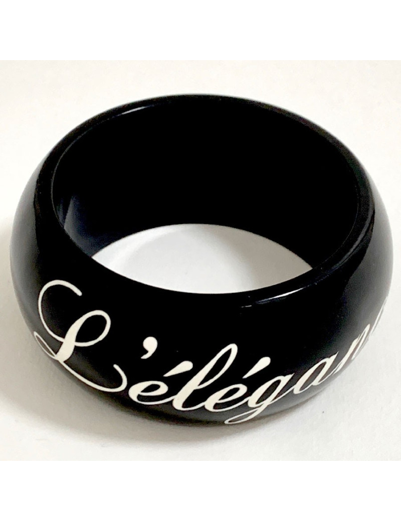 Bracelet noir CHANEL 3L'élégance c'est la ligne"