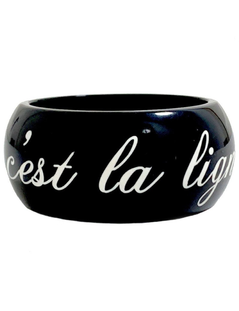 Bracelet noir CHANEL 3L'élégance c'est la ligne"