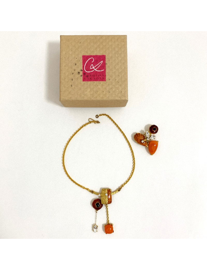 Parure CHRISTIAN LACROIX  collier et broche Vintage