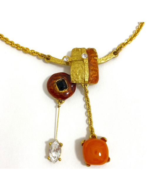 Parure bijou CHRISTIAN LACROIX collier et broche vintage