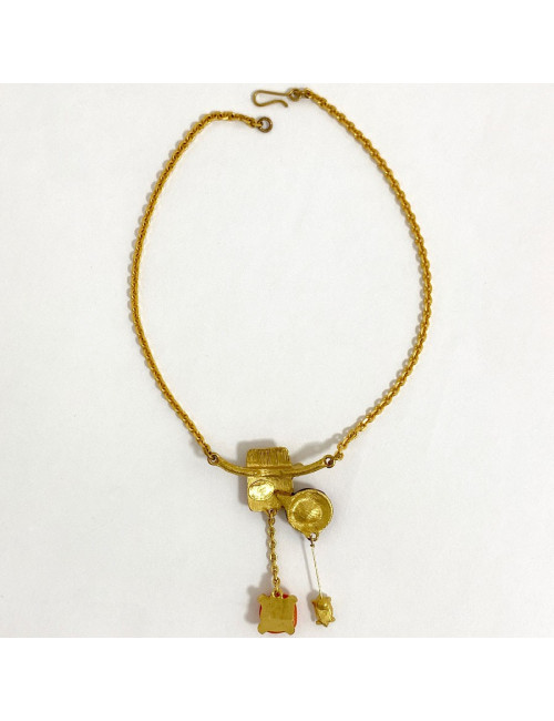 Parure bijou CHRISTIAN LACROIX collier et broche vintage