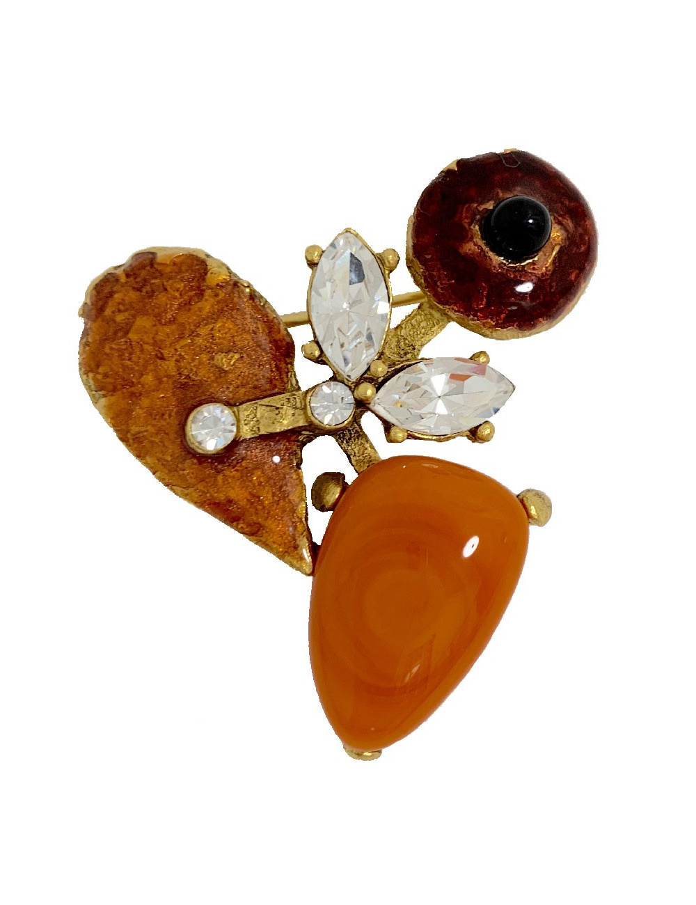 Parure bijou CHRISTIAN LACROIX collier et broche vintage