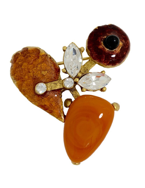 Parure bijou CHRISTIAN LACROIX collier et broche vintage