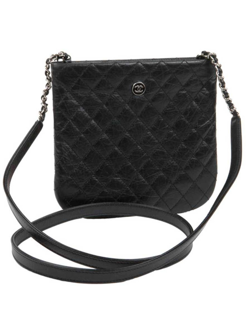 Pochette CHANEL cuir de veau vieilli noir