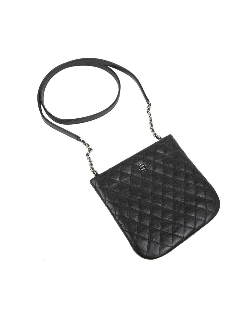 Pochette CHANEL cuir de veau vieilli noir