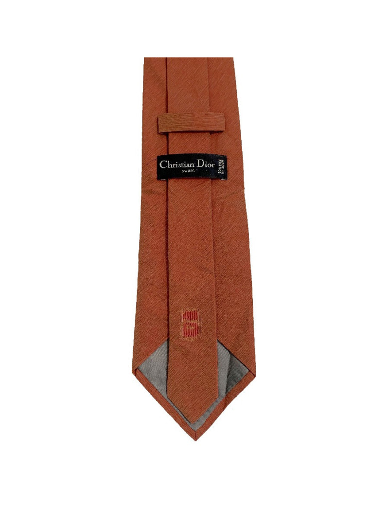 Cravate CHRISTIAN DIOR en soie couleur rouille