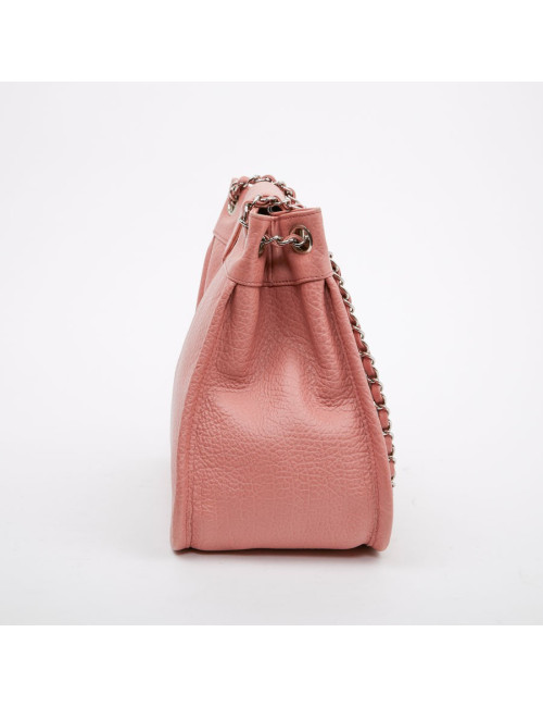 Sac CHANEL en cuir grainé vieux rose