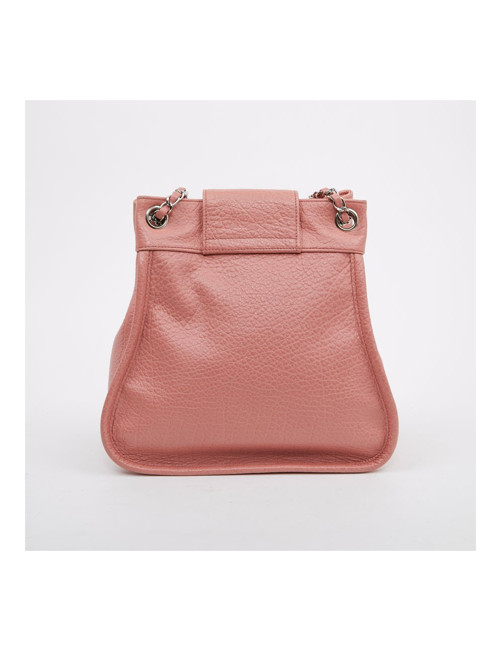 Sac CHANEL en cuir grainé vieux rose