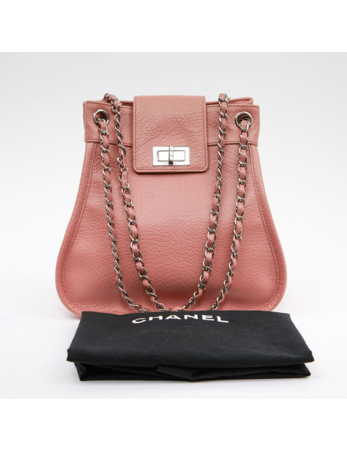 Sac CHANEL en cuir grainé vieux rose