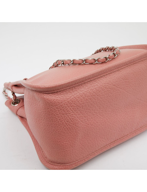 Sac CHANEL en cuir grainé vieux rose
