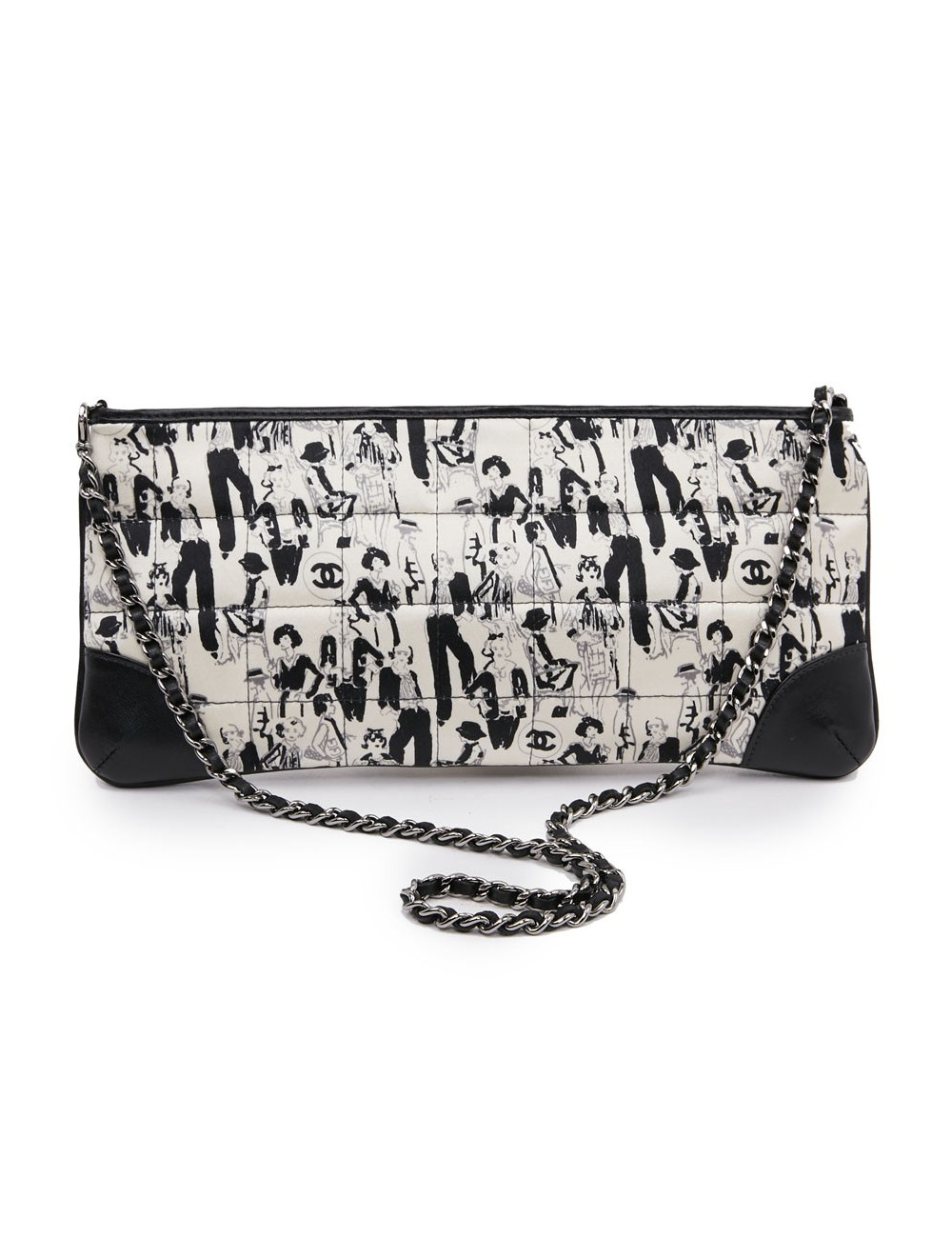 Pochette CHANEL soie noire