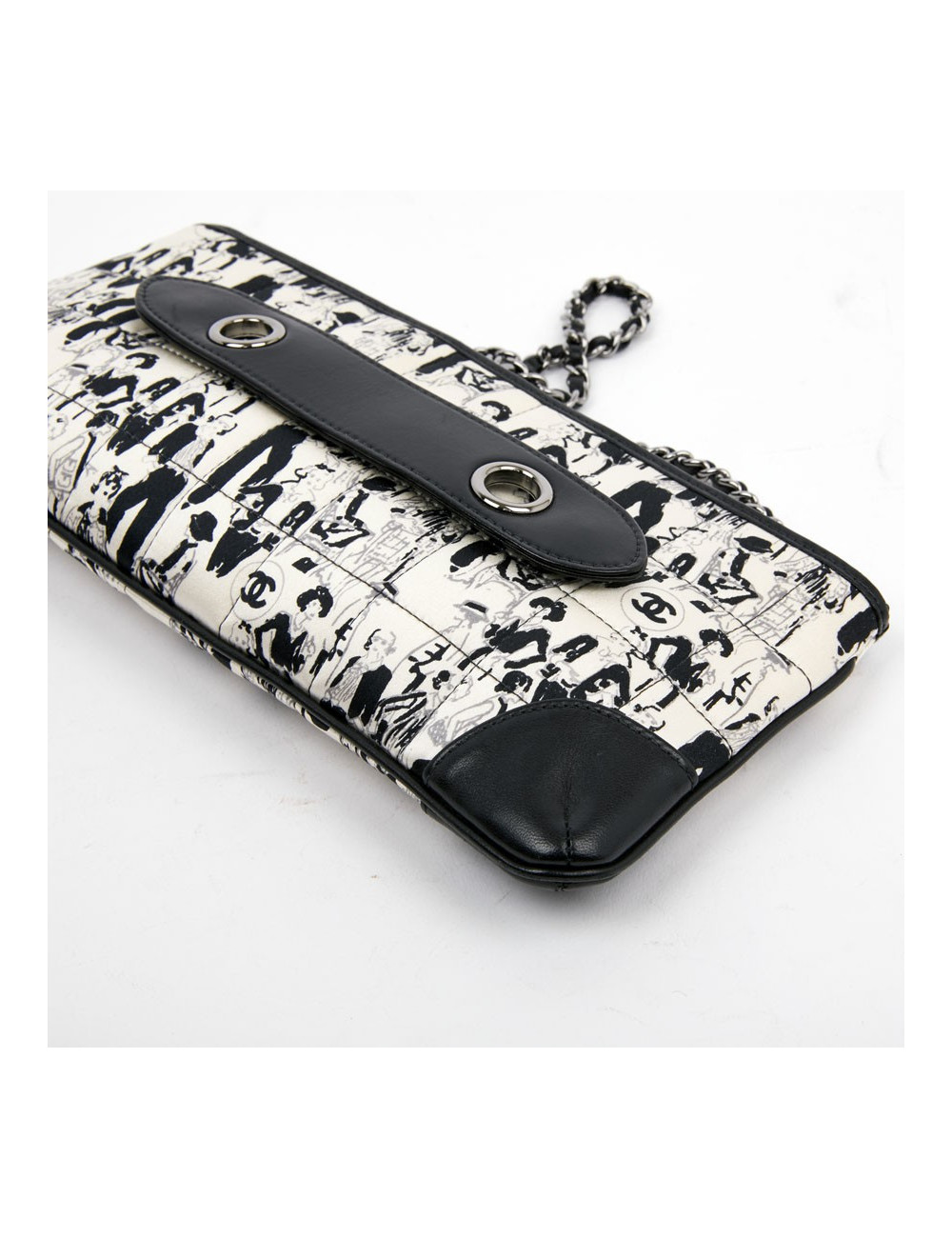 Pochette CHANEL soie noire