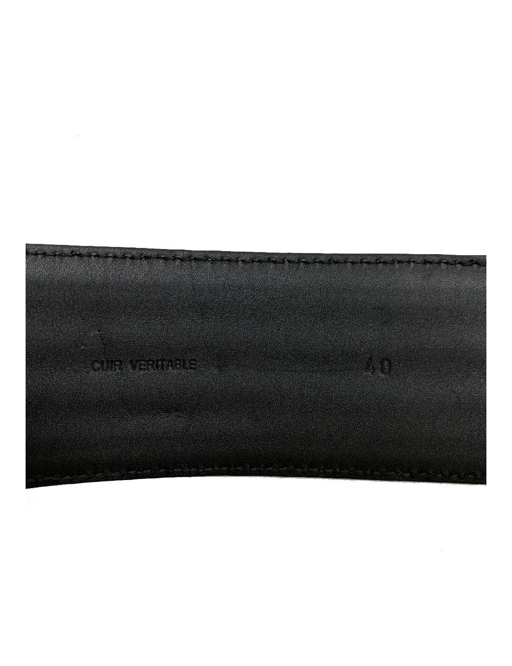 Ceinture boucle CC CHANEL cuir noir