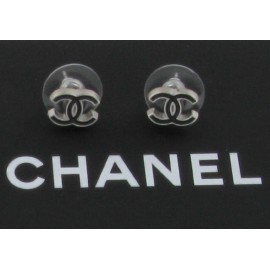 CHANEL black enamel earrings
