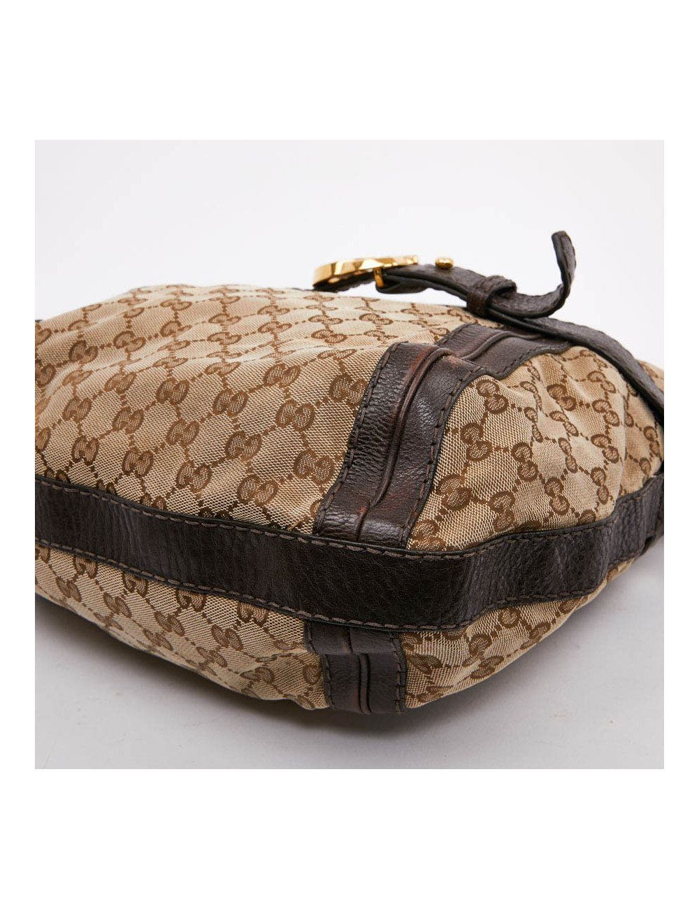 Sac bandoulière GUCCI toile monogram et cuir marron