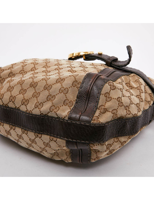Sac bandoulière GUCCI toile monogram et cuir marron