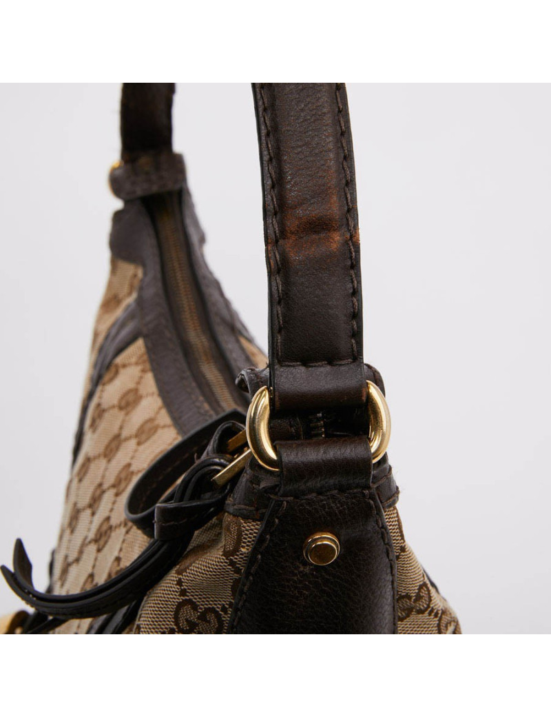 Sac bandoulière GUCCI toile monogram et cuir marron