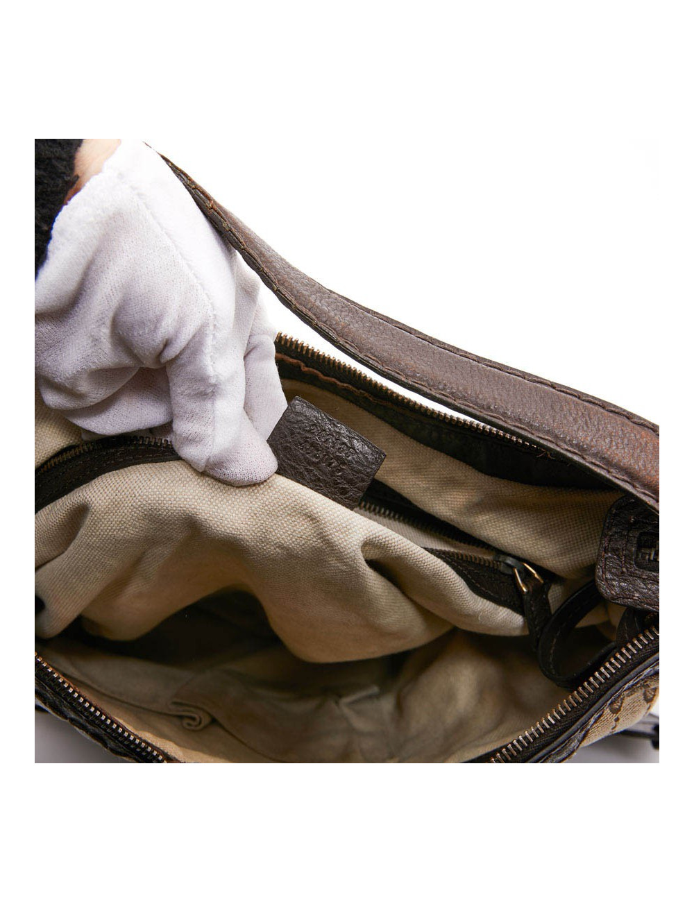 Sac bandoulière GUCCI toile monogram et cuir marron