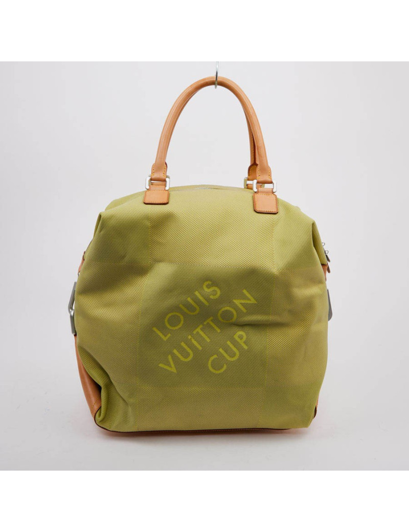 Sac de voyage LOUIS VUITTON CUP toile et cuir de vachette naturel