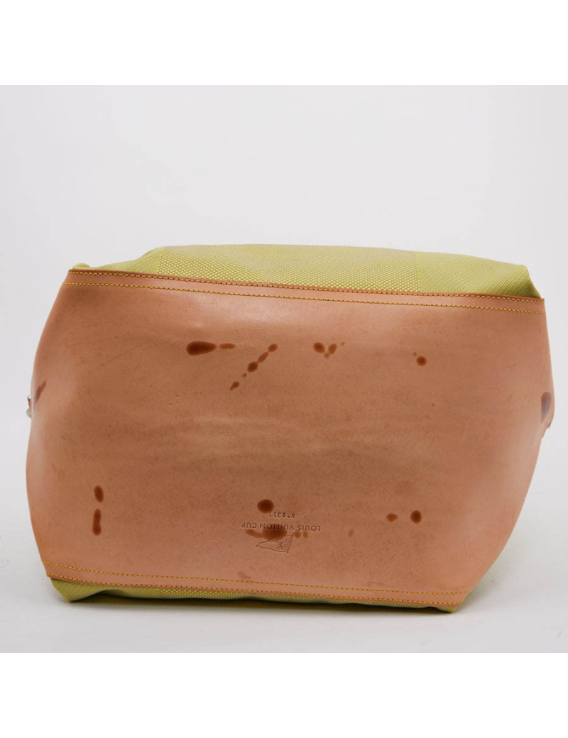 Sac de voyage LOUIS VUITTON CUP toile et cuir de vachette naturel