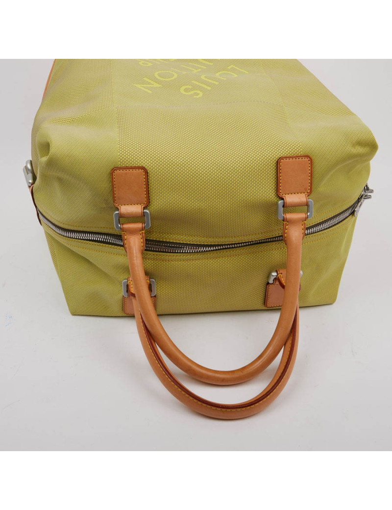 Sac de voyage LOUIS VUITTON CUP toile et cuir de vachette naturel