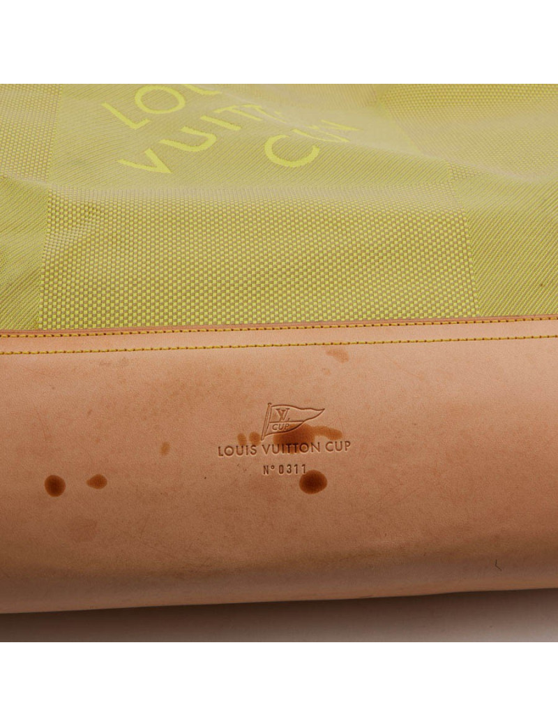 Sac de voyage LOUIS VUITTON CUP toile et cuir de vachette naturel