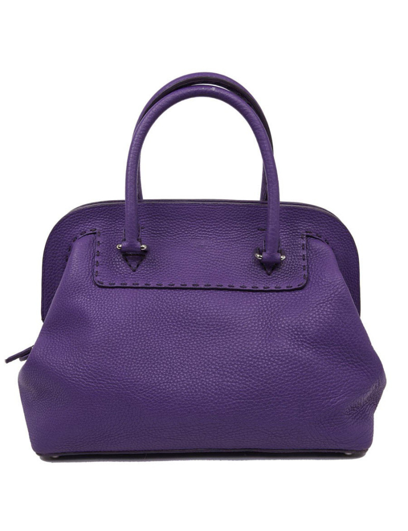 Sac FENDI cuir grainé violet