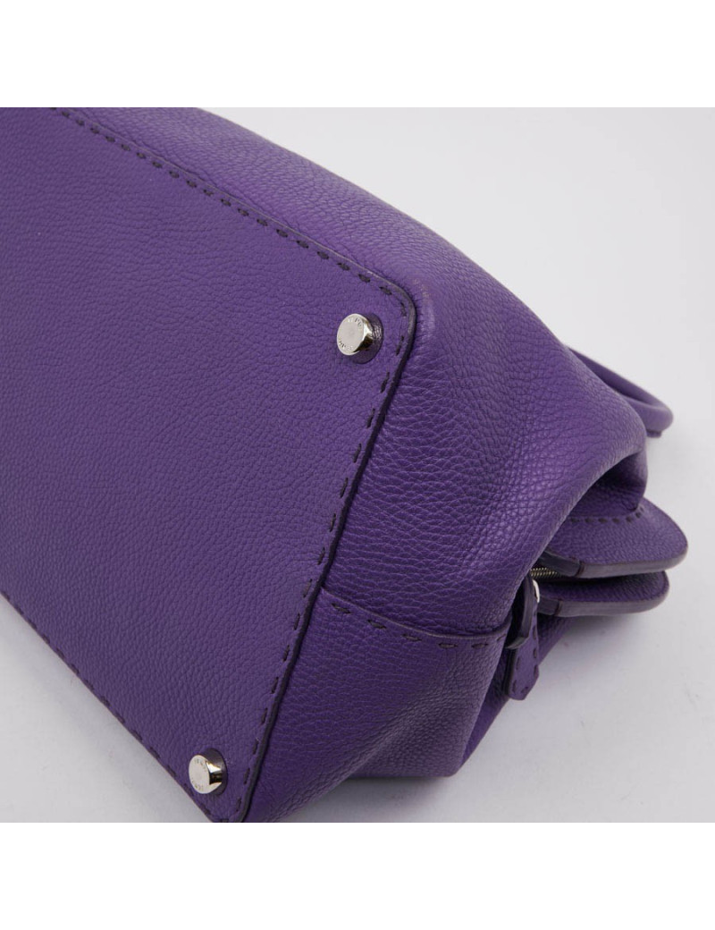 Sac FENDI cuir grainé violet