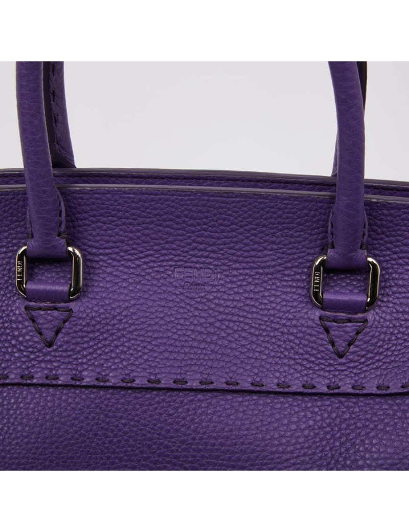 Sac FENDI cuir grainé violet