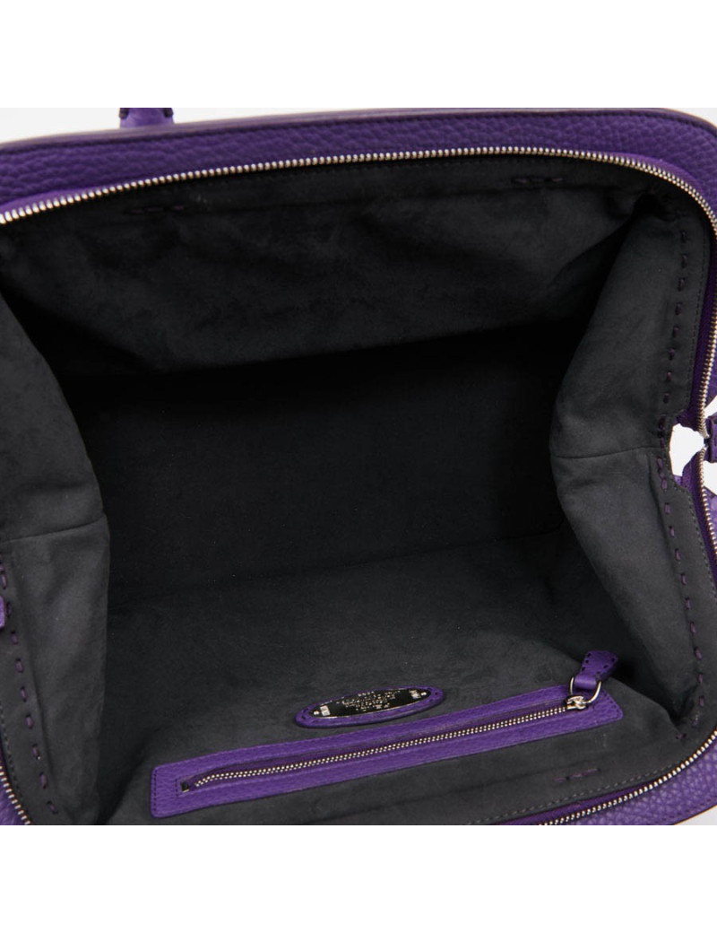 Sac FENDI cuir grainé violet
