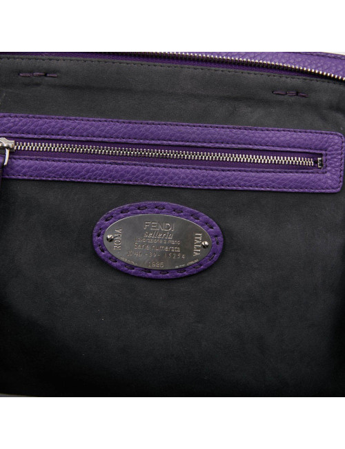 Sac FENDI cuir grainé violet