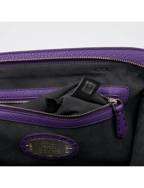 Sac FENDI cuir grainé violet