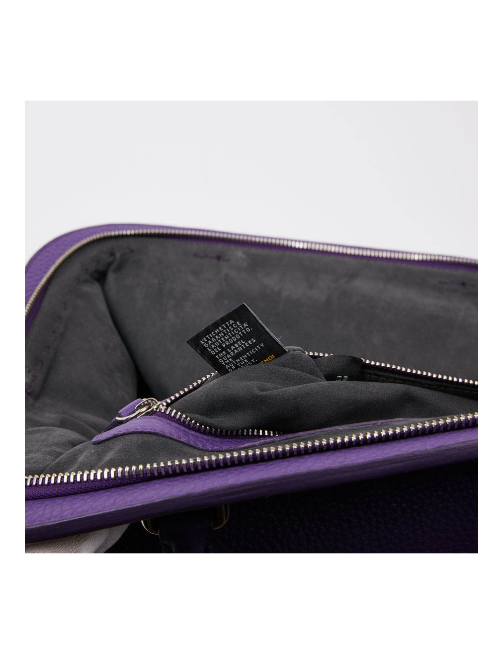 Sac FENDI cuir grainé violet