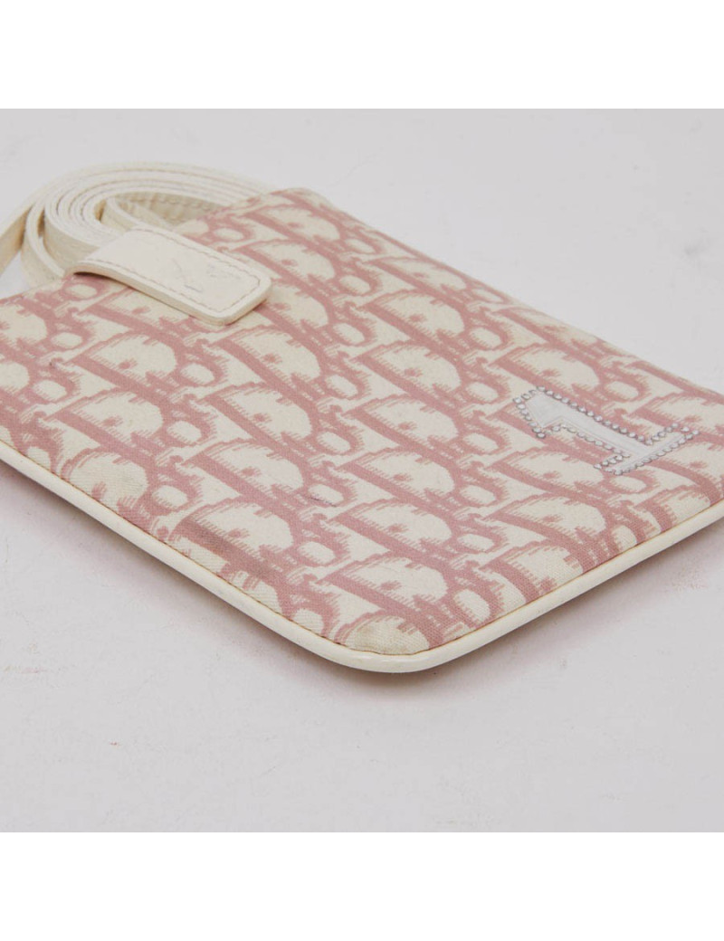 Pochette DIOR toile rose
