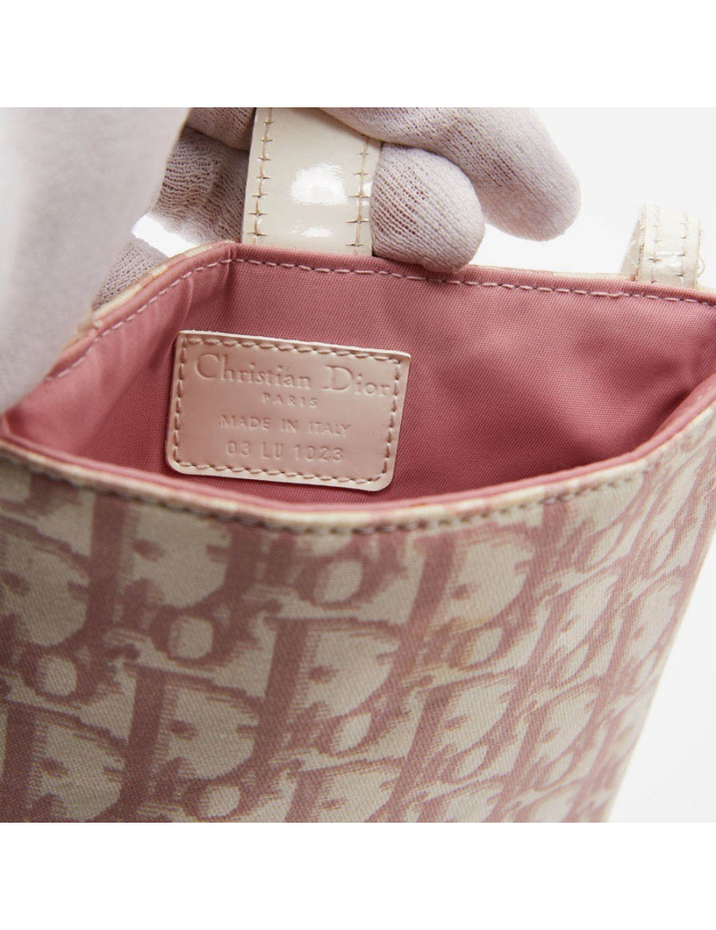 Pochette DIOR toile rose
