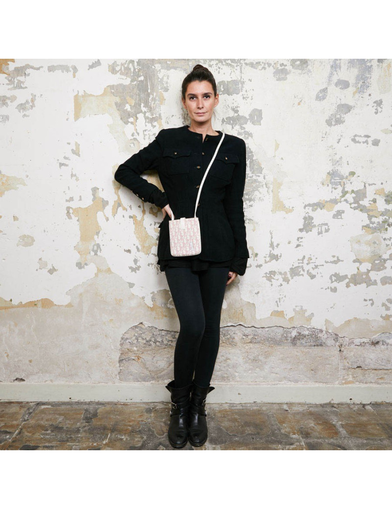 Pochette DIOR toile rose