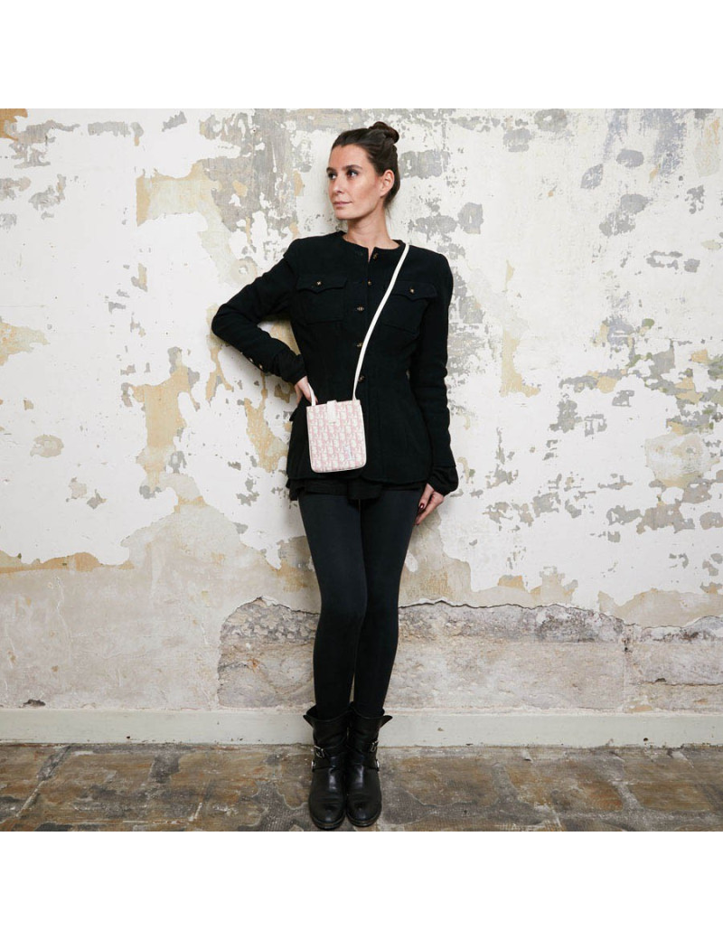 Pochette DIOR toile rose