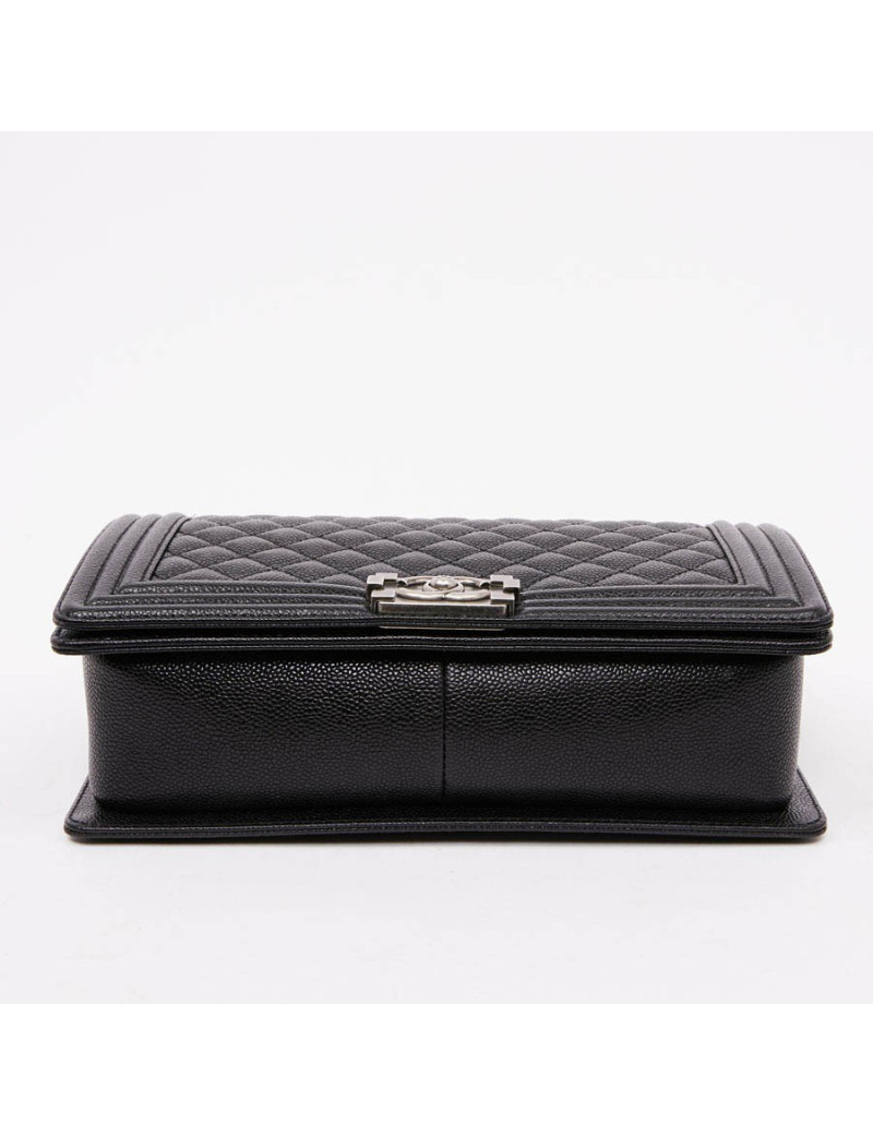 Boy GM CHANEL cuir grainé noir