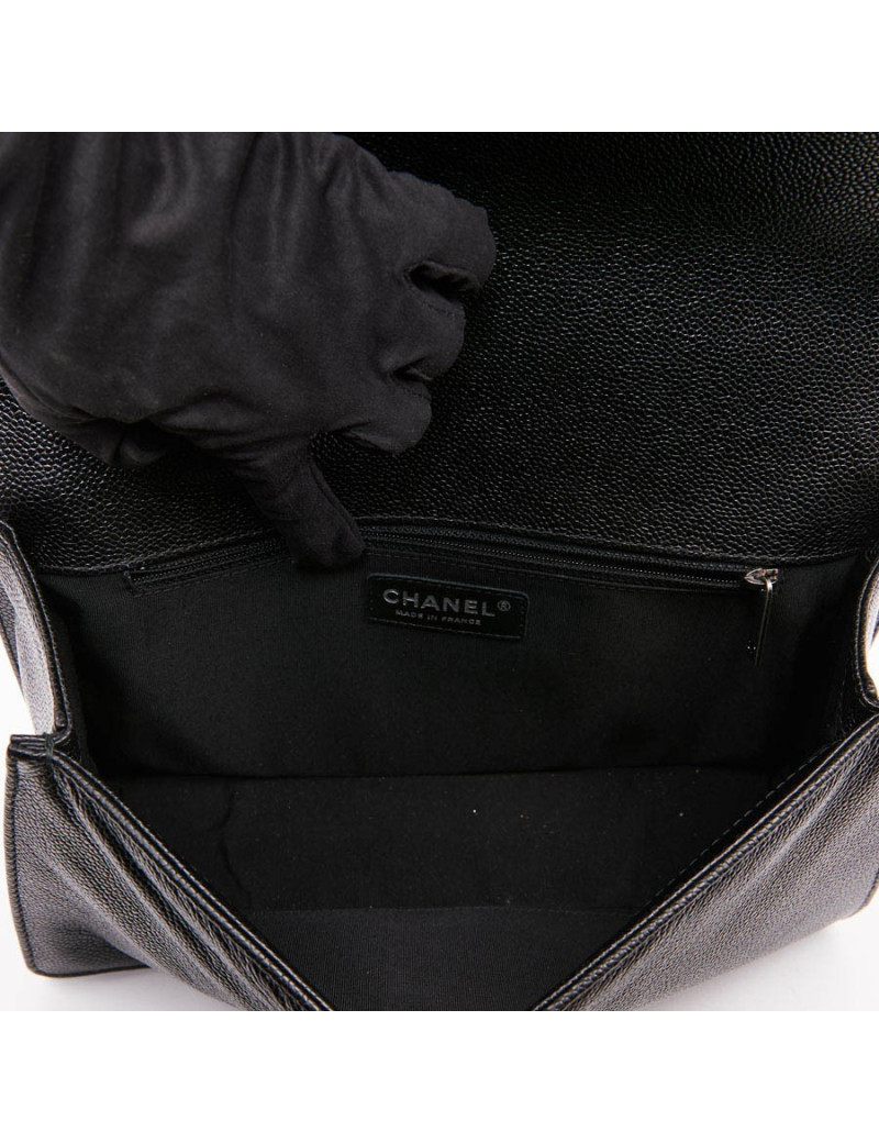 Boy GM CHANEL cuir grainé noir