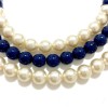 Sautoir CHANEL triple rangs perles bleues
