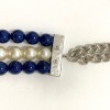 Sautoir CHANEL perles bleues triple rangs