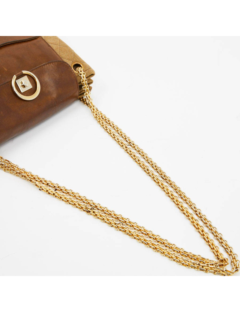 Sac CHANEL toile et cuir beige Vintage