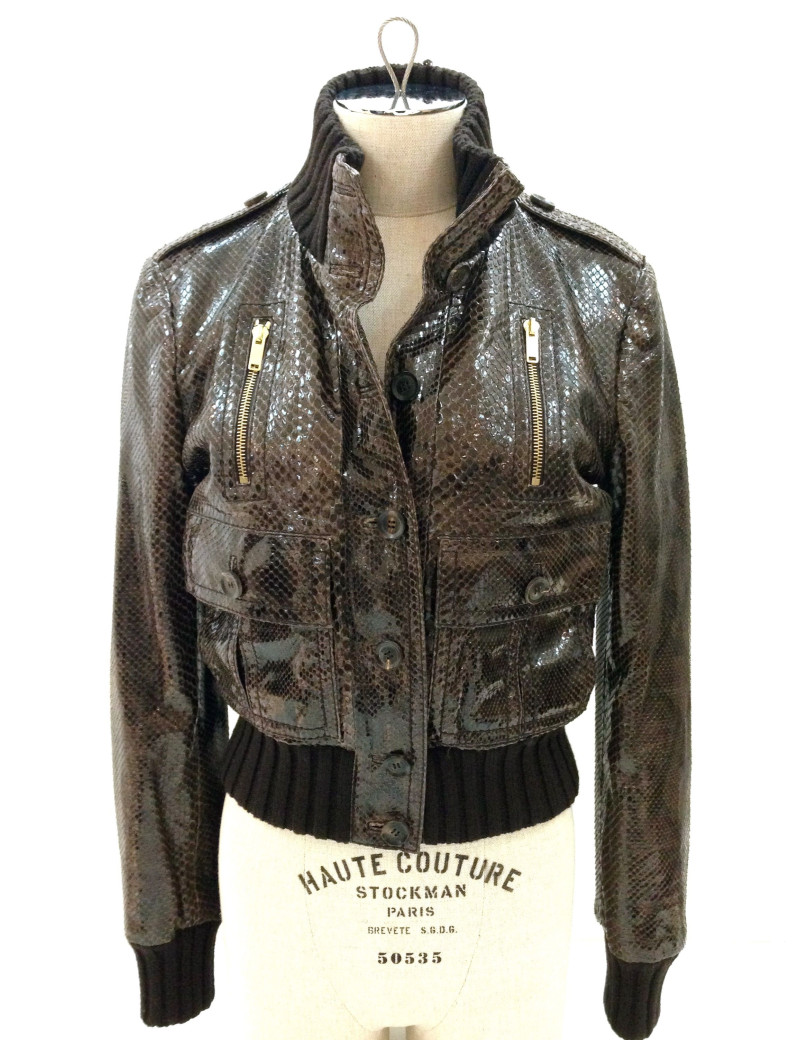 Blouson GUCCI en python marron T 40