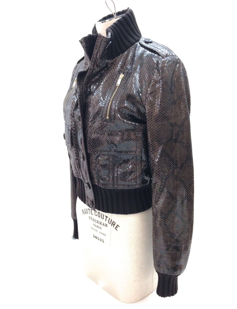 Blouson GUCCI en python marron T 40