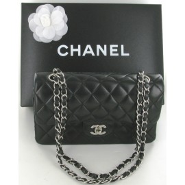 Timeless classic CHANEL quilted black leather