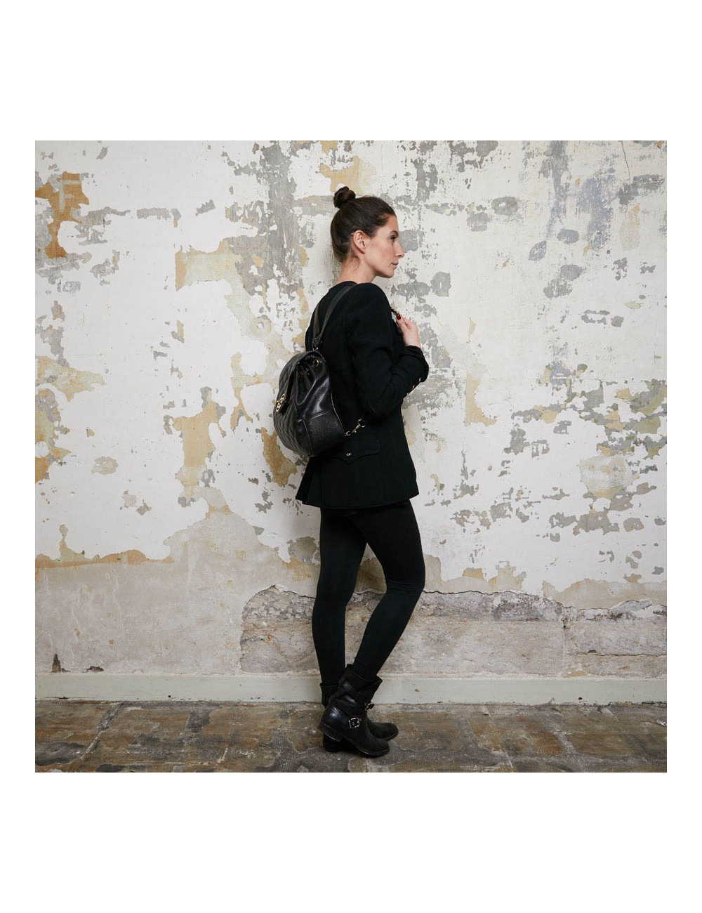 Sac à dos CHANEL cuir noir