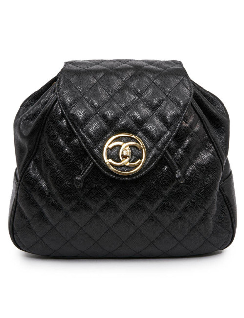 Sac à dos CHANEL cuir noir