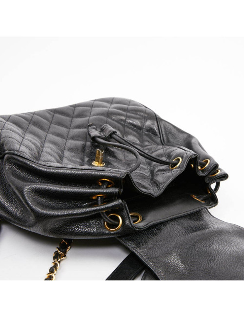 Sac à dos CHANEL cuir noir
