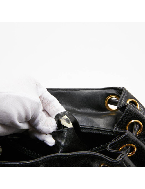 Sac à dos CHANEL cuir noir