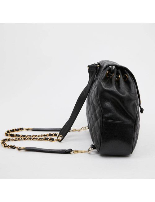Sac à dos CHANEL cuir noir